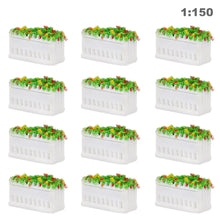 Load image into Gallery viewer, 12pcs Miniature Rectangle Flowerbed Model for Train Layout, N HO OO O Scale Park Garden Border Diorama Landscape Scenery Craft Supplies

