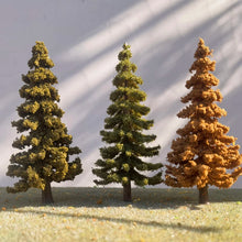 Load image into Gallery viewer, 2 pcs 12cm Miniature Autumn Winter Pine Tree Model Train Railway DIY Scenery Dollhouse Garden Landscape Terrarium Diorama Craft Supplies
