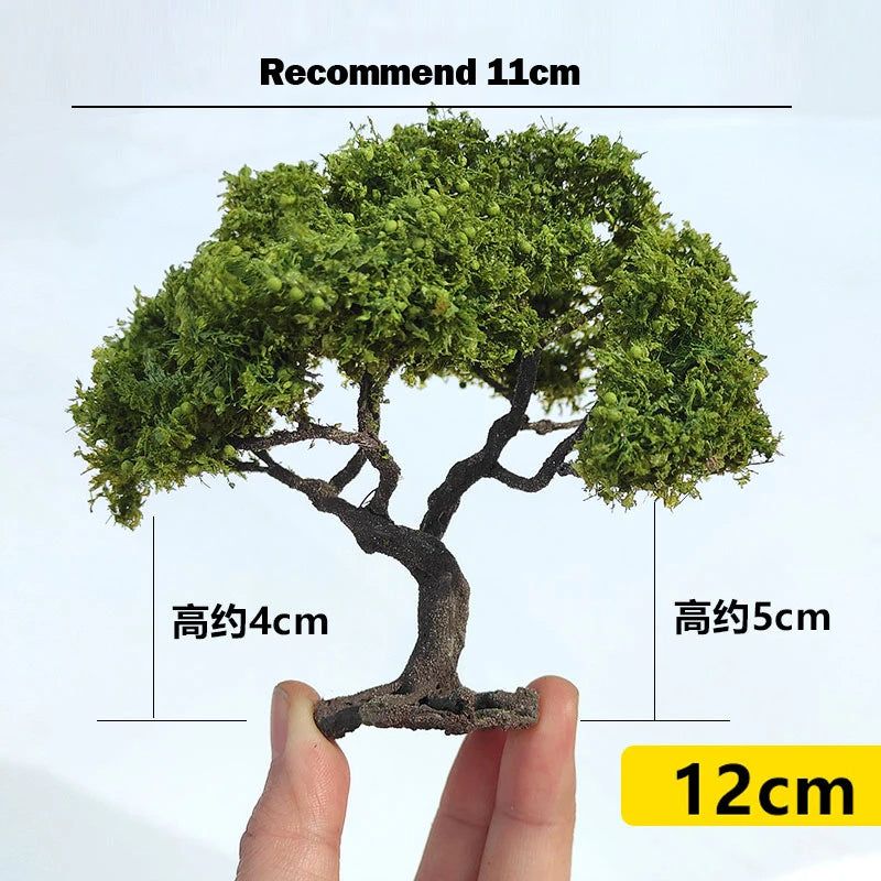 12/15/20/25cm Miniature Green Oak Wire Tree Model Railway Accessories DIY Scene Garden Landscape Dollhouse Terrarium Diorama Craft Supplies