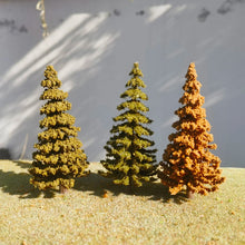 Load image into Gallery viewer, 2 pcs 12cm Miniature Autumn Winter Pine Tree Model Train Railway DIY Scenery Dollhouse Garden Landscape Terrarium Diorama Craft Supplies

