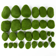 Load image into Gallery viewer, 10 pcs Miniature Green Moss Rock Stone Model Pot Decoration DIY Landscape Scenery Dollhouse Fairy Garden Terrarium Diorama Craft Supplies
