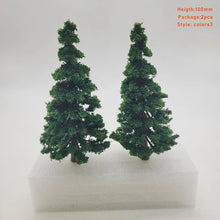Load image into Gallery viewer, Miniature Pine Trees 100mm Model Landscape Scenery for Train Railway Diorama Craft Supplies (2pcs)
