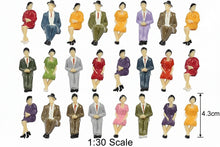 Load image into Gallery viewer, 24pcs Miniature Seated People 1:30 G Scale Model Railway Figures Diorama Layout Supplies
