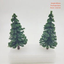 Load image into Gallery viewer, Miniature Pine Trees 100mm Model Landscape Scenery for Train Railway Diorama Craft Supplies (2pcs)
