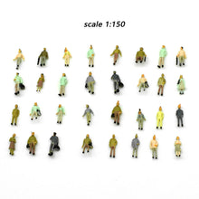 Load image into Gallery viewer, 25 pcs 1:100/150/200/300 Miniature People Passenger Figure Models Train Railway Scenery DIY Building Layout Accessories Diorama Supplies
