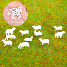 Load image into Gallery viewer, 30 pcs 1:87/150 Miniature White Sheep Animal Unpainted Figures Models DIY Farm Scenery Dollhouse Garden Landscape Layout Diorama Supplies
