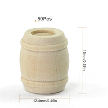 Load image into Gallery viewer, 50 pcs Miniature Wooden Wine Barrels Cask Bucket Model HO OO Scale 1:87 DIY Scenery Dollhouse Landscape Terrarium Diorama Craft Supplies
