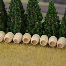 Load image into Gallery viewer, 50 pcs Miniature Wooden Wine Barrels Cask Bucket Model HO OO Scale 1:87 DIY Scenery Dollhouse Landscape Terrarium Diorama Craft Supplies
