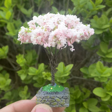 Load image into Gallery viewer, 7cm Miniature Cherry Blossom Wire Tree Model with Base Railway Accessories Fairy Garden Landscape Dollhouse Terrarium Diorama Craft Supplies
