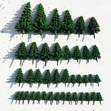 Load image into Gallery viewer, 40pcs Miniature Pine Trees Model 4–12cm for Railway Scenery, Diorama Landscape Supplies
