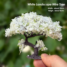 Load image into Gallery viewer, 8cm Miniature White Cherry Blossom Wire Tree Model Dollhouse Fairy Garden DIY Scenery Landscape Terrarium Diorama Craft Supplies
