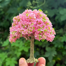 Load image into Gallery viewer, Miniature Cherry Blossom Tree Model Pink 10cm for Diorama Model Train Landscape Craft Supply
