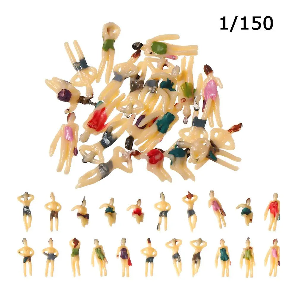 30 pcs Miniature Swimming People Figure 1/50-1/150 Scale Models Beach Pool Landscape Sand Table Layout Scenery Accessories Diorama Supplies