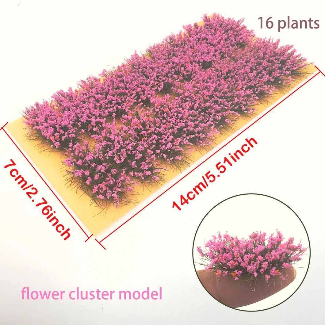 16 pcs Miniature Flower Cluster Grass Models DIY Sand Table Dollhouse Accessories Fairy Garden Landscape Terrarium Diorama Craft Supplies