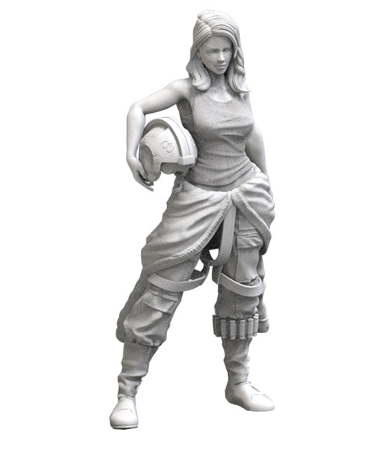 Rebel Pilot Female Unpainted Resin Figure 1/18 Scale Unassembled Model