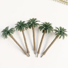 Load image into Gallery viewer, 10/30/50 pcs 9cm Miniature Coconut Palm Tree Models Ho Scale 1:87 Train Railway Accessories DIY Landscape Terrarium Diorama Craft Supplies
