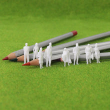 Load image into Gallery viewer, 100pcs Unpainted Miniature Standing People HO Scale 1:87 Model Railway &amp; Diorama Craft Supplies

