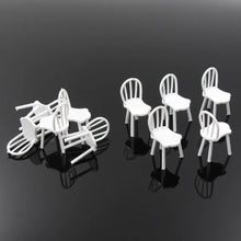 Load image into Gallery viewer, 12pcs 1:25 G Scale Miniature Unpainted White Chairs Model Furniture for Railway Diorama Scene Layout DIY Craft
