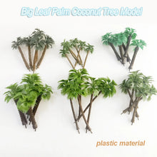 Load image into Gallery viewer, 10 pcs Miniature Big Leaf Palm Coconut Tree Models Ho Scale 1:87 Train Railway Accessories DIY Landscape Terrarium Diorama Craft Supplies
