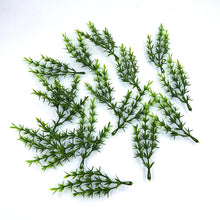 Load image into Gallery viewer, 20pcs Artificial Green Pine Sprigs 12cm for Wreath Making, Miniature Landscaping, and DIY Crafts
