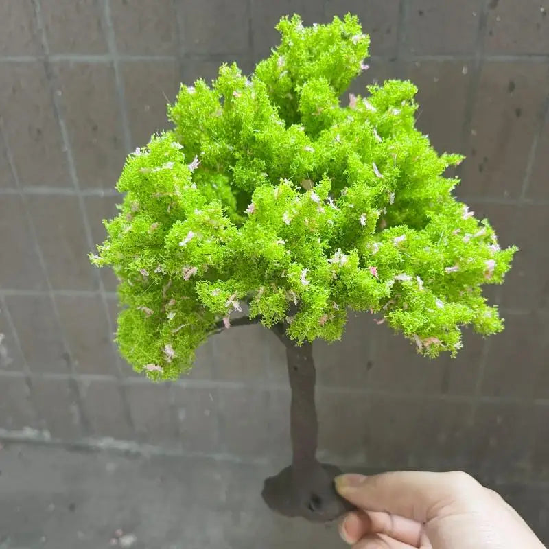15cm/20cm/22cm Miniature Light Green Spring Tree Model for Diorama Train Scenery Sand Table Dollhouse Garden Micro Landscape Craft Supplies