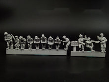 Load image into Gallery viewer, WWII Infantry Squad Vehicle 12 Soldiers Officers Miniature Unpainted Resin Figure 1/72 Scale Unassembled Model
