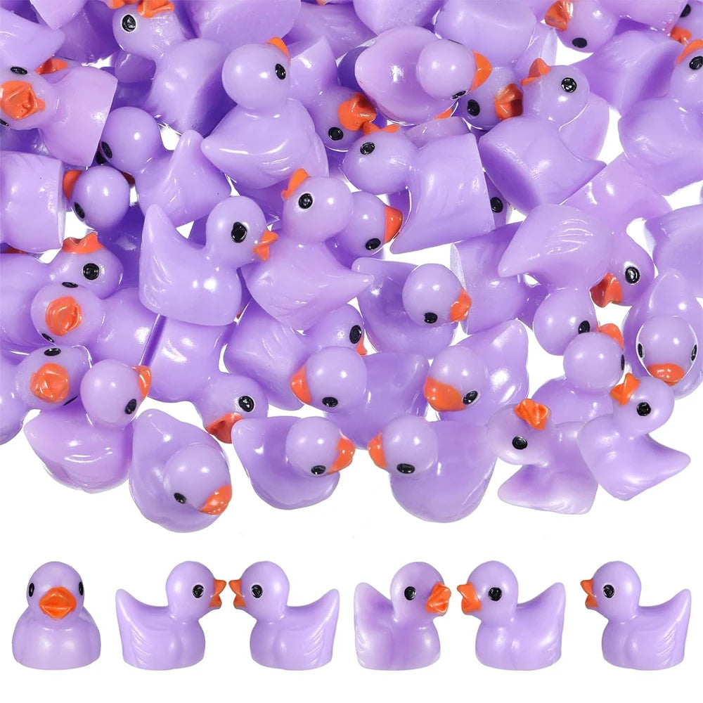 20 pcs Miniature Purple Little Duck Figure Model DIY Scenery Dollhouse Landscape Fairy Garden Accessories Terrarium Diorama Craft Supplies