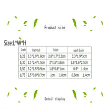 Load image into Gallery viewer, 1 Set of Miniature Bathroom Furniture Model, 1:25/30/50 Scale Bathtub Toilet Basin for Dioramas, Interior Design, Architectural DIY Crafts
