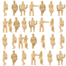 Load image into Gallery viewer, 30 pcs Miniature Sitting Seated Passenger People 1:25 Unpainted Figure G Scale Model Railway Scenery Layout Accessories Diorama Supplies
