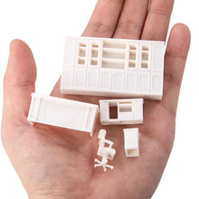 Load image into Gallery viewer, 5 pcs Miniature Office Furniture Set Blank Unpainted Models 1:50 Scale DIY Room Building Layout Dollhouse Decor Diorama Craft Supplies
