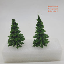 Load image into Gallery viewer, 2pcs Miniature Evergreen Pine Trees Model 60mm for DIY Diorama, Railway Scenery
