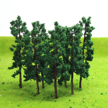 Load image into Gallery viewer, 10pcs Miniature Model Trees, 8.5cm Dark Green, 1:87 Scale Diorama Supplies
