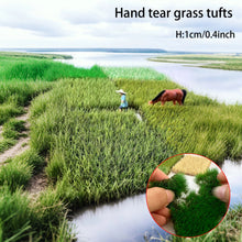 Load image into Gallery viewer, Miniature Static Grass Tufts 10mm, Hand-Tear Mat, Model Railroad Scenery, Diorama, Fairy Garden Supply
