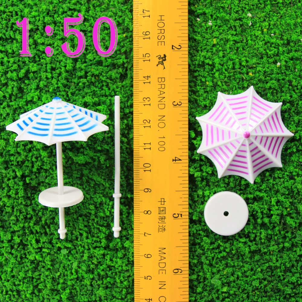 16 pcs Miniature Sun Umbrella Beach Parasol 1:50-200 Models Dollhouse Accessories Fairy Garden Landscape Terrarium Diorama Craft Supplies