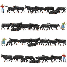 Load image into Gallery viewer, 36 pcs Miniature Shepherd Black Cow Animal 1:87 Figures HO Scale Models Garden Scenery Landscape Layout Scene Accessories Diorama Supplies
