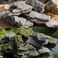 Load image into Gallery viewer, 20pcs Moss Rock Scenery Stones for Diorama, Miniature Landscape, Model Train Terrain, Fairy Garden
