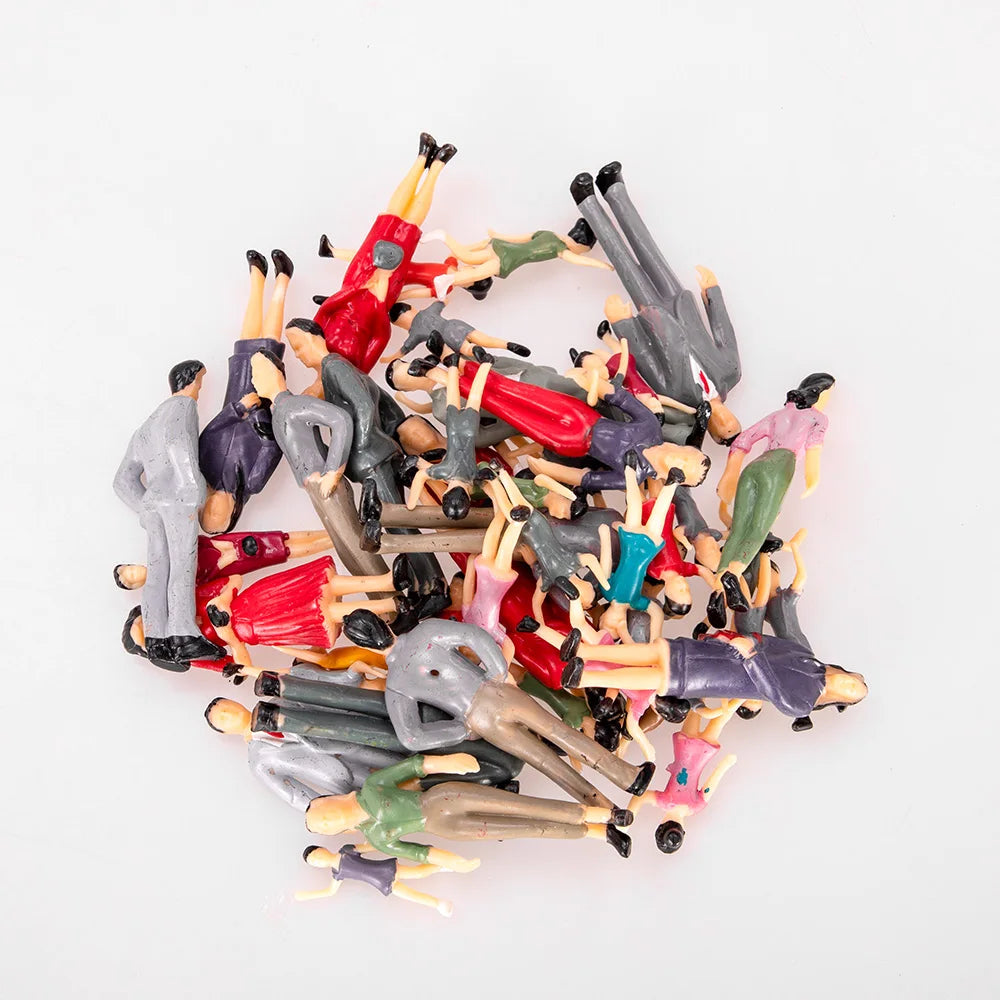 20pcs 1:25 Scale Painted Miniature Model People Figures for Architecture Layouts, Dioramas, Sand Table Scenes, Landscape Craft Supplies