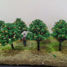 Load image into Gallery viewer, 10 pcs Miniature Green Fruit Tree Model 1:87 Scale Railway Accessories DIY Scene Garden Landscape Dollhouse Terrarium Diorama Craft Supplies
