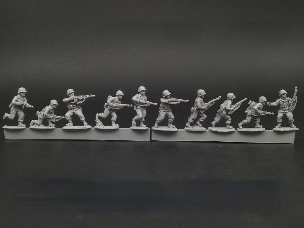 WWII U.S. Army Combat Infantry Soldiers 10 People Miniature Unpainted Resin Figure 1/72 Scale Unassembled Model