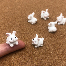 Load image into Gallery viewer, 5/10 pcs Miniature Cute Bunny Rabbit Figure Model DIY Scenery Dollhouse Landscape Fairy Garden Accessories Terrarium Diorama Craft Supplies
