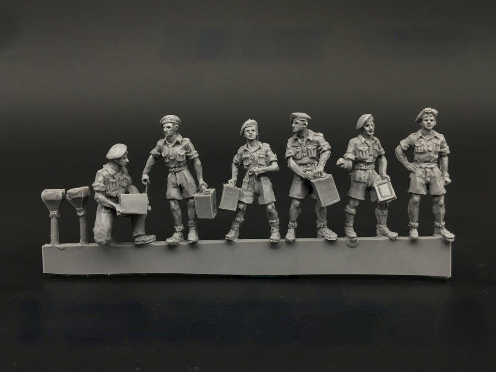 WWII British Soldiers 6 People Miniature Unpainted Resin Figure 1/72 S ...