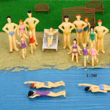 Load image into Gallery viewer, 10pcs Painted Swimming Figures for Dioramas, 1/50, 1/87, 1/150 Scale Model People, Miniature Architecture Layout and Model Scene Supplies
