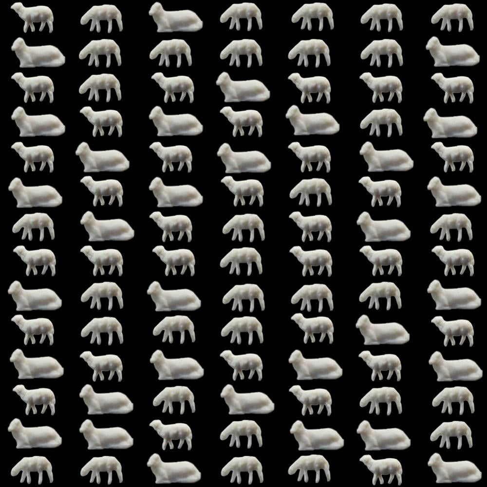 100 pcs Miniature Sheep Farm Animal Unpainted Figures 1:160 Models N Scale Garden Landscape Scenery Layout Accessories Diorama Supplies