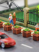 Load image into Gallery viewer, 12pcs Miniature Flowerbed Model Set N HO OO O Scale, Square Garden Border Parterre for Railway Layout Diorama Scene Craft Supplies
