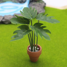 Load image into Gallery viewer, 1/12 Scale Dollhouse Green Plant Potted Model, Miniature Flower Pot, Simulation Plant Decor, Mini Garden Scene, Micro Landscape Ornament
