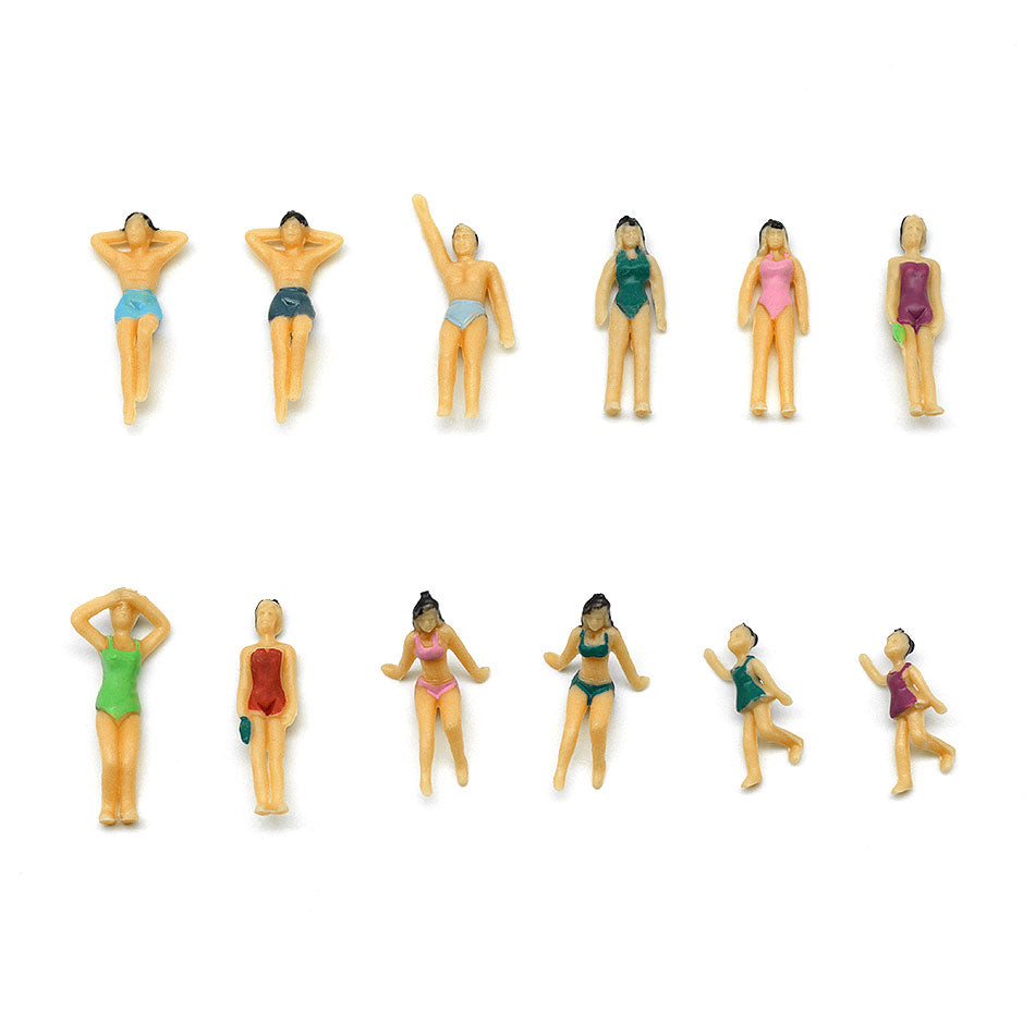 30 pcs Miniature Swimming People Figure 1/50-1/150 Scale Models Beach Pool Landscape Sand Table Layout Scenery Accessories Diorama Supplies