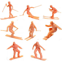 Load image into Gallery viewer, Unpainted 1/64 1/87 Resin Miniature Sports Figures Skiing &amp; Skateboard Models for Diorama, Train Layout, DIY Painting Projects
