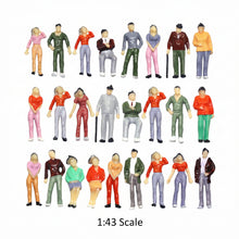 Load image into Gallery viewer, 25pcs Miniature People Figures O Scale 1:43 Train Layout Diorama Model Railroad Scenery
