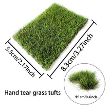 Load image into Gallery viewer, Miniature Static Grass Tufts 10mm, Hand-Tear Mat, Model Railroad Scenery, Diorama, Fairy Garden Supply

