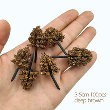 Load image into Gallery viewer, 50/100pcs Autumn Winter Miniature Model Trees N TT Scale for Diorama Scenery, Railway Layout, DIY Sand Tables, Landscape Craft Supplies
